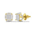 Micro Pave 18K Gold Plated 3D 5A Cubic Zirconia Men Women Cluster Stud Earrings
